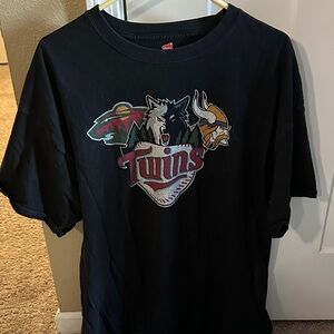 Black Minnesota Sports Team Graphic T-Shirt